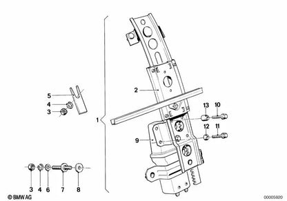 Elevador de ventana trasero derecho para BMW E24 (OEM 51371874606). Original BMW