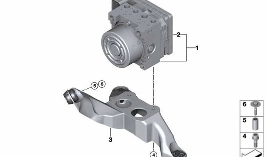 DSC hydroaggregate for BMW 2 Series F45, F45N, X1 F48N, F49, F49N, X2 F39, MINI F60, F60N (OEM 34515A374B9). Genuine BMW
