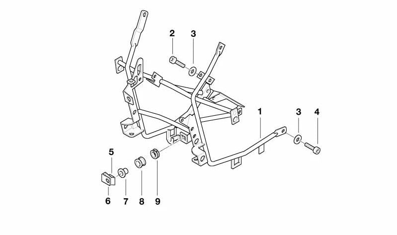 Soporte de revestimiento OEM 46637651240 para BMW Motorrad R 1150 RT, R 850 RT. Original BMW Motorrad.