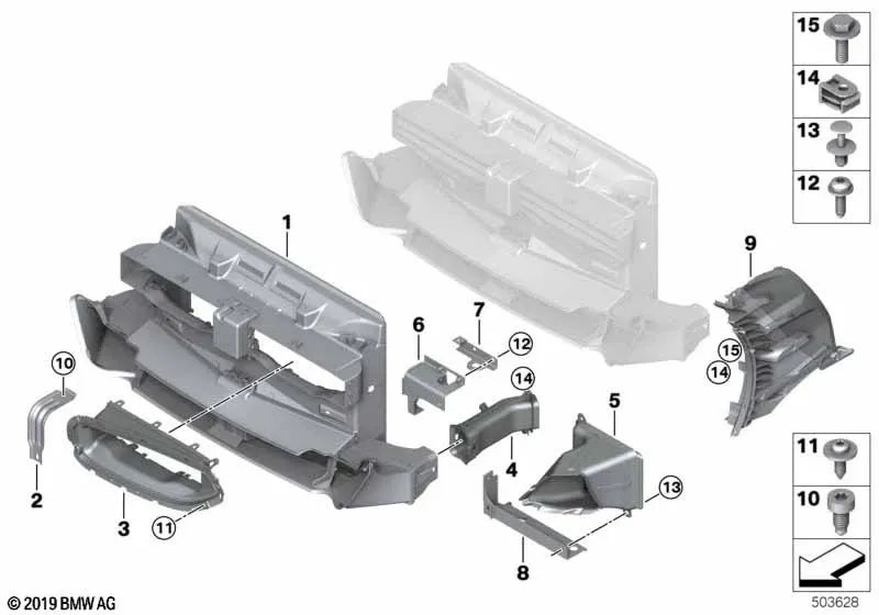 Guía de aire de freno para BMW Z4 G29 (OEM 51747436853). Original BMW