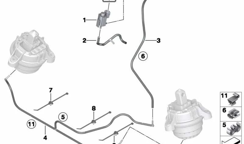 Tubo de admisión OEM 13717577758 para BMW E60, E61, E63, E64, E65, E66, E89. Original BMW.