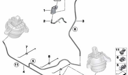 Tubo de admisión OEM 13717577758 para BMW E60, E61, E63, E64, E65, E66, E89. Original BMW.