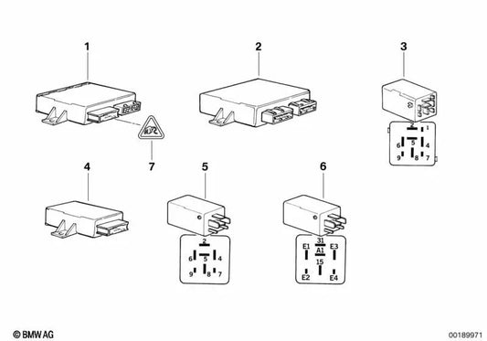 Windshield wiper controller for BMW 3 Series E36 (OEM 61351387458). Original BMW