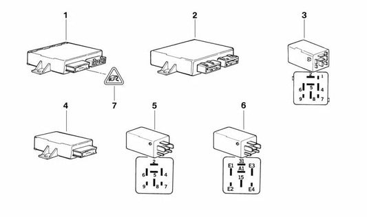 Adaptador do módulo de travamento central OEM 61358353570 para BMW E36. BMW original.