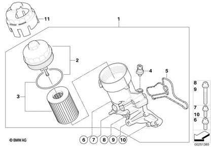 Junta para BMW Serie 3 E90, E92, E93 (OEM 11427838276). Original BMW