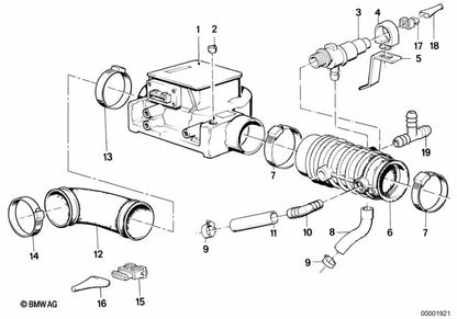Breather pipe for BMW E28, E34, E24, E23, E32 (OEM 11151276485). Original BMW