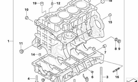 Cilindro con pistón OEM 11112208563 para BMW E87, E90, E92, E93, E84. Original BMW.