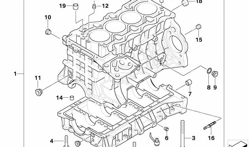 Bloque motor con pistones OEM 11117620462 para BMW E90 (todos los modelos compatibles). Repuesto original BMW.