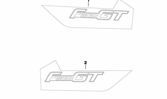 Inscripción izquierda OEM 51148534879 para motos BMW F800GT, F800S, F800ST. Original BMW Motorrad.