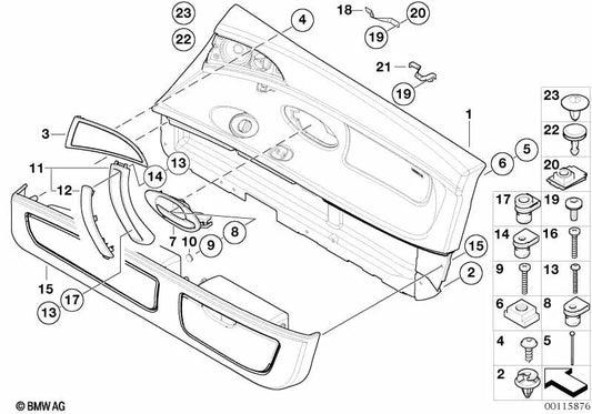 Asa para puxar a porta esquerda para o BMW Z8 E52 (OEM 51418267971). BMW original