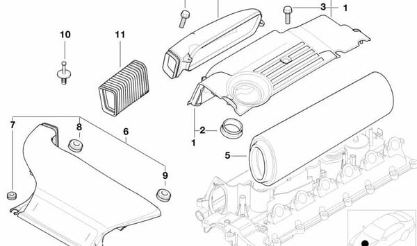 Elemento de desacoplamiento para BMW E46, E60, E61 (OEM 13717781445). Original BMW.