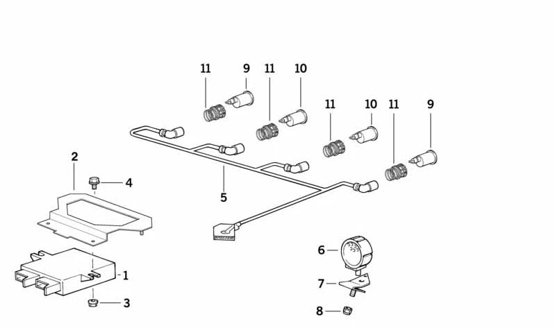 Soporte para Sensor de Aparcamiento PDC OEM 66218360111 para BMW E36. Original BMW.