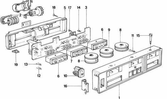 Interrupteur de contrôle du débit d'air pour la série BMW 5 E34, 7 E32 Série (OEM 64111374254). BMW d'origine