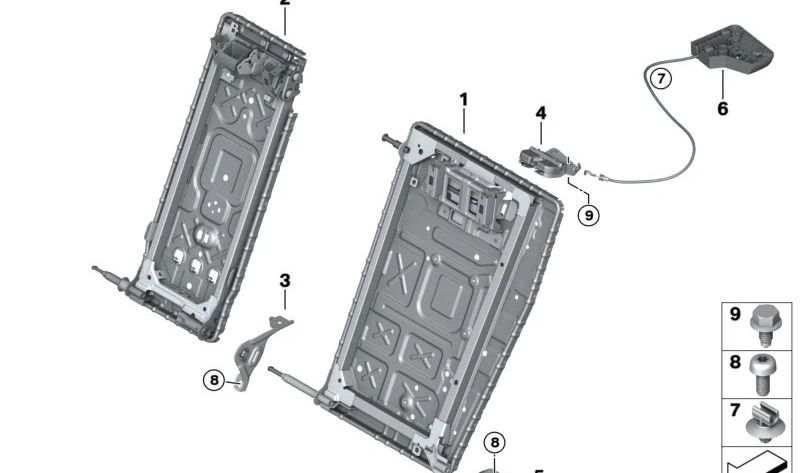 Left middle bearing for BMW G20, G20N, G21, G21N, G80, G80N, G81, G81N, G22, G22N, G82, G82N (OEM 52207399243). Original BMW