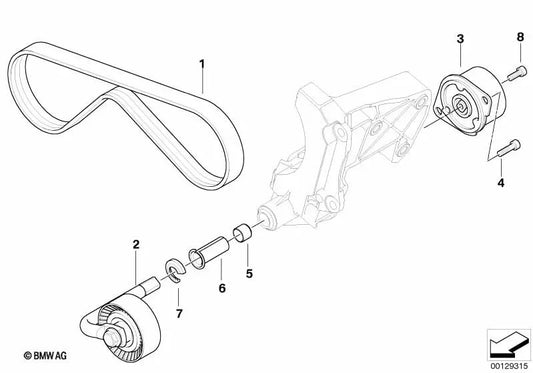 Poly V Correa für BMW E46, E65, E83, E53 (OEM 64557786705). Original BMW