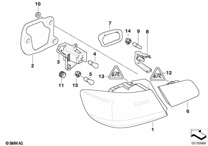 Suporte para lâmpada de luz traseira esquerda para BMW Série 3 E93 (OEM 63217178383). BMW original