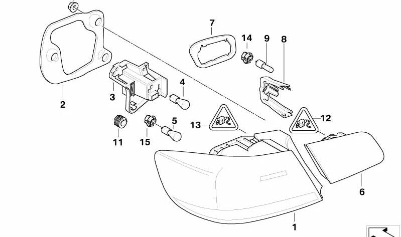 Junta de piloto trasero derecho para BMW E93. OEM 63217178386. Compatible con BMW Serie 3 Cabrio (E93). Recambio original BMW.