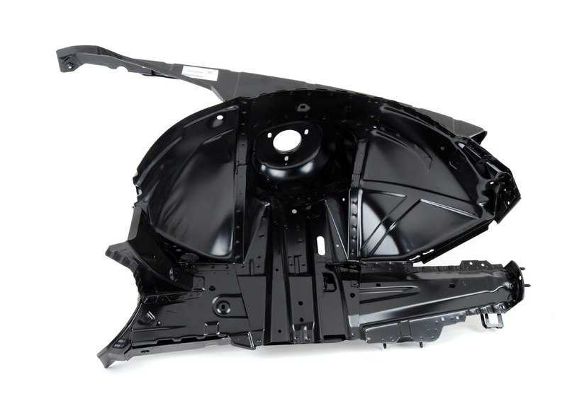 Pasarruedas delantero derecho OEM 41148234036 para BMW E46. Compatible con todos los modelos E46 (3 puertas, 5 puertas, Sedán, Touring, Coupé, Cabrio, Compact). Recambio original BMW.