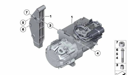 Silentblock OEM 64557593676 para BMW X6 E72. Pieza original BMW. Ideal para solucionar ruidos o vibraciones en el sistema de aire acondicionado.