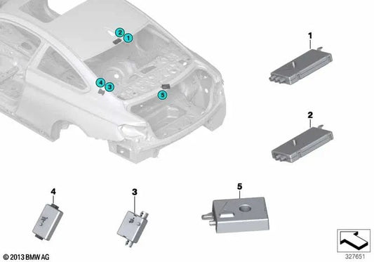 AM/FM Antenna Amplifier OEM 65209231179 for BMW F22, F30, F80, F32, F36… and more. Genuine BMW.