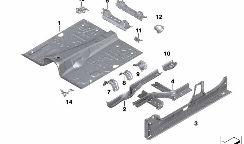 A destra Longitudinale OEM 41008493508 per BMW X5 {F95, F95N, G05} e BMW X6 {F96, F96N, G06}. BMW originale.