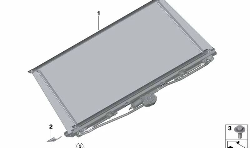 Cortinilla parasol trasera OEM 51469500535 para BMW F90 M5 (incluye M5 CS) modelos 2017-2023. Original BMW.