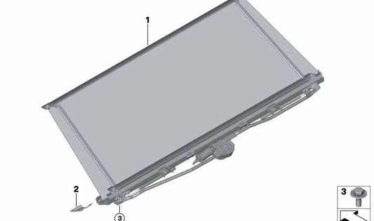 Cortinilla parasol trasera OEM 51469500535 para BMW F90 M5 (incluye M5 CS) modelos 2017-2023. Original BMW.