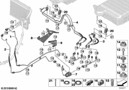Tubo de pressão subterrânea para BMW G05 (OEM 64539354580). BMW original.