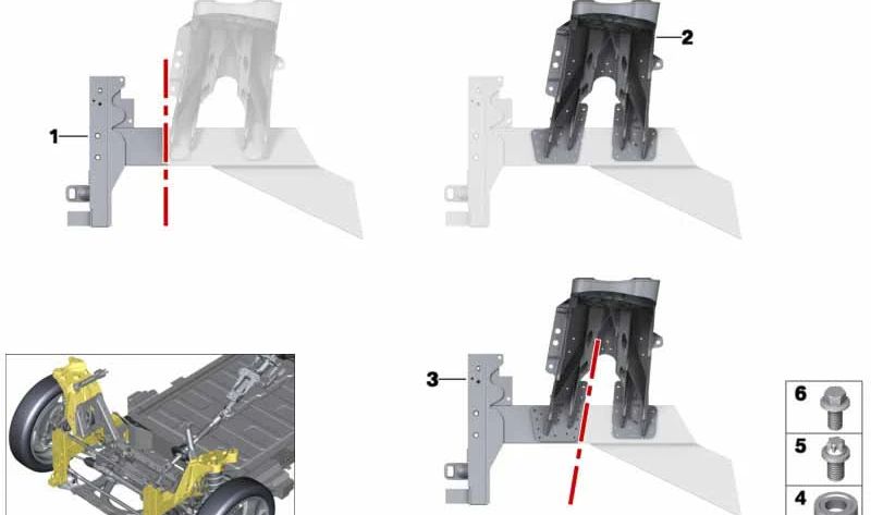 Tornillo hexagonal M10x20 OEM 07119904140 para BMW I01 i3 60Ah, 94Ah, 120Ah y i3 Rex. Compatible con modelos desde 2013 hasta 2022. Pieza original BMW.