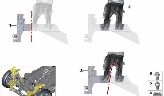 Tornillo hexagonal M10x20 OEM 07119904140 para BMW I01 i3 60Ah, 94Ah, 120Ah y i3 Rex. Compatible con modelos desde 2013 hasta 2022. Pieza original BMW.