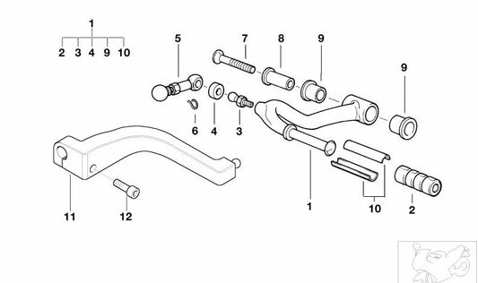 Bucha OEM 23411341344 para motocicletas BMW R1100GS, R1100R, R1150GS, R1150R, R850GS, R850R... e muito mais. Originais BMW Motorrad.