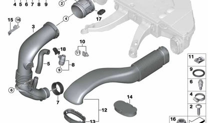 Pure Air Pipe Support for BMW 3 Series E90, E91, E92, 5 Series E60N, E61N, 6 Series E63N, E64N, X3 E83N, X5 E70, X6 E71 (OEM 13717807266). Genuine BMW