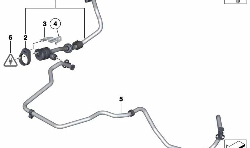Tubo de ventilación del depósito OEM 13907578297 para BMW F01, F01N, F02, F02N. Original BMW.