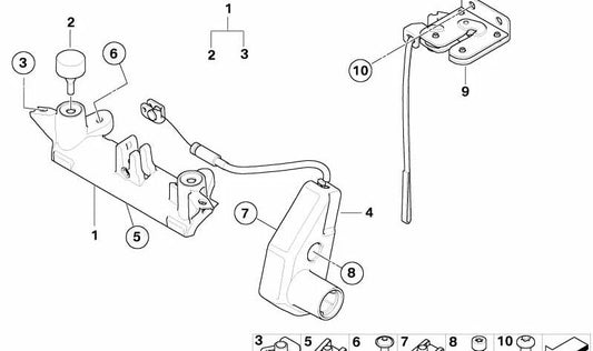 Suporte de bloqueio OEM 52537686680 para BMW Motorrad R 1200 S (RK29) fabricado entre 01/2006 e 02/2008. Substituição original do BMW Motorrad.