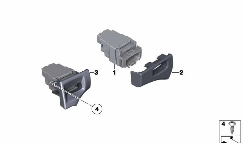 Ranura para llave inteligente OEM 66129146355 para BMW Z4 {E89 sDrive18i, sDrive20i, sDrive23i, sDrive28i, sDrive30i}. Original BMW.