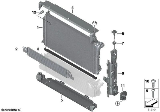 Upper cover for BMW 2 Series G42, 3 Series G20, G21, G28, 4 Series G22, G23, G26 (OEM 17118666835). Original BMW
