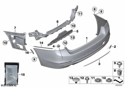Conjunto de soporte de sensor PDC/PMA trasero para BMW Serie 3 F30N (OEM 51127445146). Original BMW