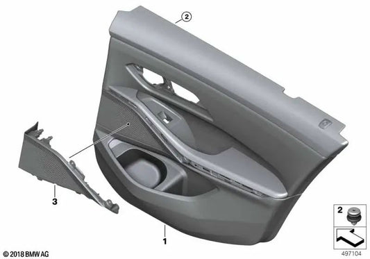 Rear right door trim for BMW G20, G20N, G21, G21N (OEM 51429460696). Original BMW