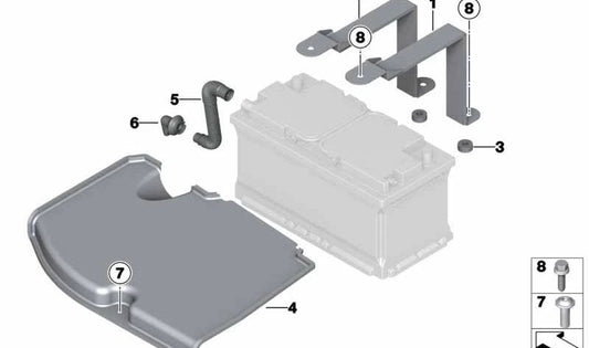 Tubo de ventilación de batería OEM 61217851166 para BMW F80, F82, F83. Original BMW.