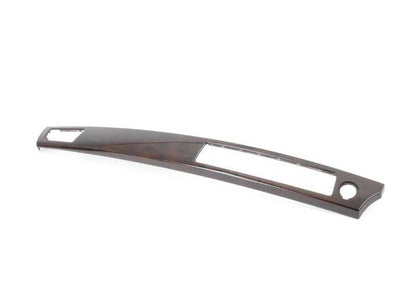Moldura salpicadero derecha madera nogal OEM 51456985540 para BMW E90, E91, E92, E93. Acabado madera de raíz de nogal. Original BMW.