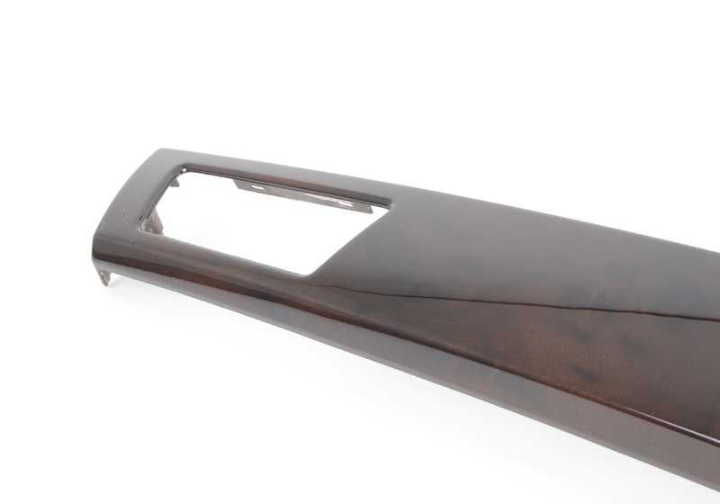 Moldura salpicadero derecha madera nogal OEM 51456985540 para BMW E90, E91, E92, E93. Acabado madera de raíz de nogal. Original BMW.