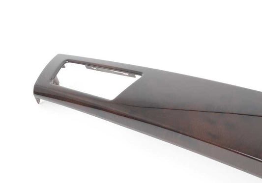 Moldura salpicadero derecha madera nogal OEM 51456985540 para BMW E90, E91, E92, E93. Acabado madera de raíz de nogal. Original BMW.