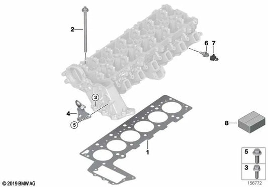 Placa sem amianto para BMW E46, E60, E61, E65, E83, E53 (OEM 111277888587). BMW original.