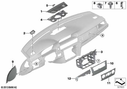 Placa cega para sensor solar para BMW 3 E90 Series, E90N, E91, E91N, E92, E92N, E93, E93N e X1 E84 (OEM 51457123748). BMW original
