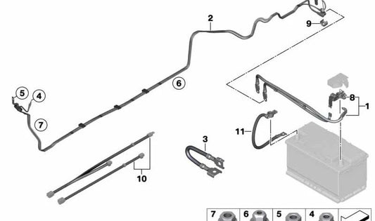 Terminal de batería de seguridad OEM 61139856124 para BMW F30, F31, F34, F35, F80, F32, F33, F36, F83. Original BMW.