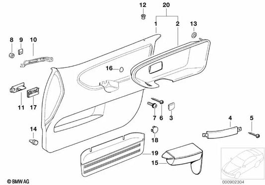 Box BMW per la serie BMW 3 E36 (OEM 51418153293). BMW originale