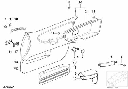 Tapa revestimiento de puerta para BMW E36 (OEM 51418132985). Original BMW.