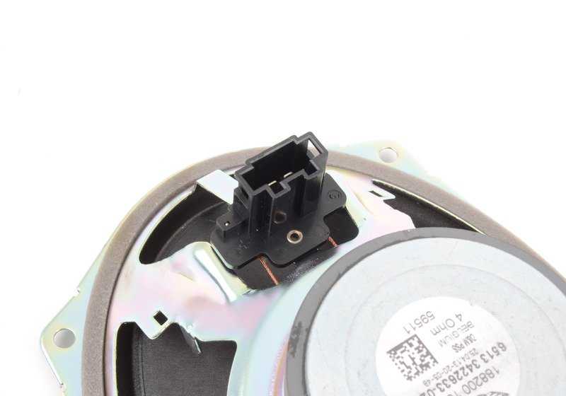 Altavoz grave (woofer) OEM 65133422633 para MINI R55, R56, R57, R58, R59, F55, F56, F57 con sistema estéreo. Repuesto original MINI.