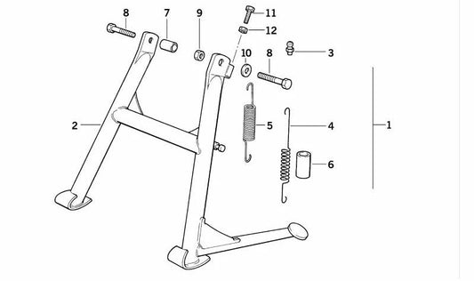 Cubierta de caballete central OEM 46522345457 para BMW F 650, K 1200 GT, K 1200 LT, K 1200 RS... y más. Original BMW Motorrad.