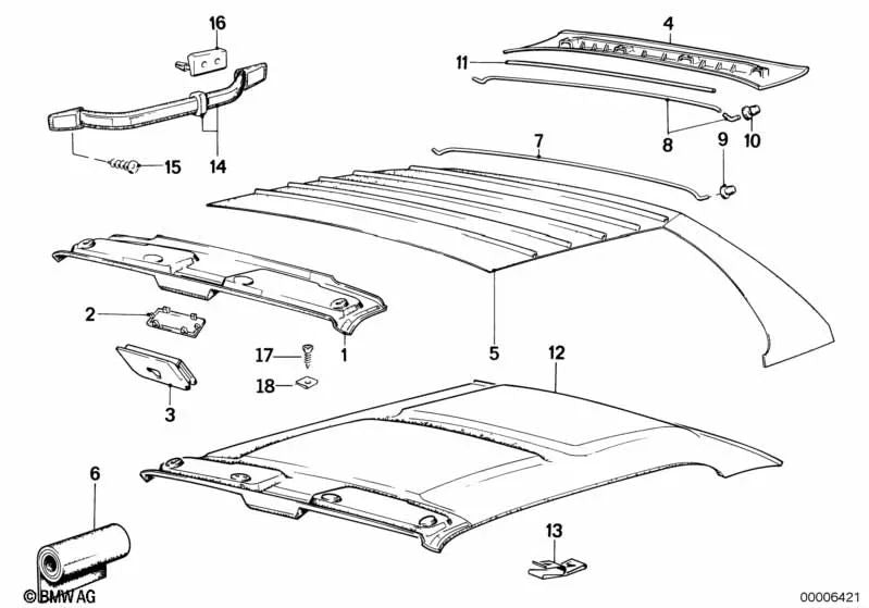 Solardachmotorabdeckung für BMW E30, E28, E24, E23 (OEM 51441864536). Original BMW.